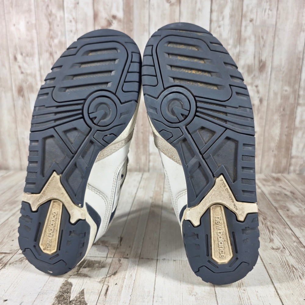 New Balance 550 White Navy Grey Leather Suede Sneakers Womens 7 Mens 5.5 - Picture 5 of 8